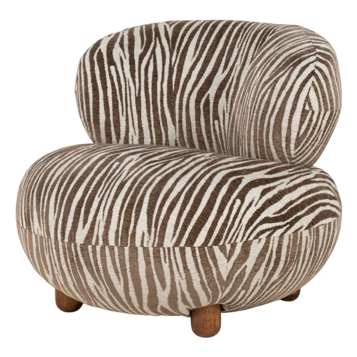 By-Boo, Mochi zebra 93x93x79 cm Stoff, Tre & Ijzer Brun