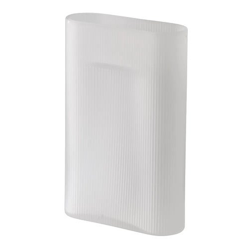 Ridge Vase H: 35 cm White Frosted