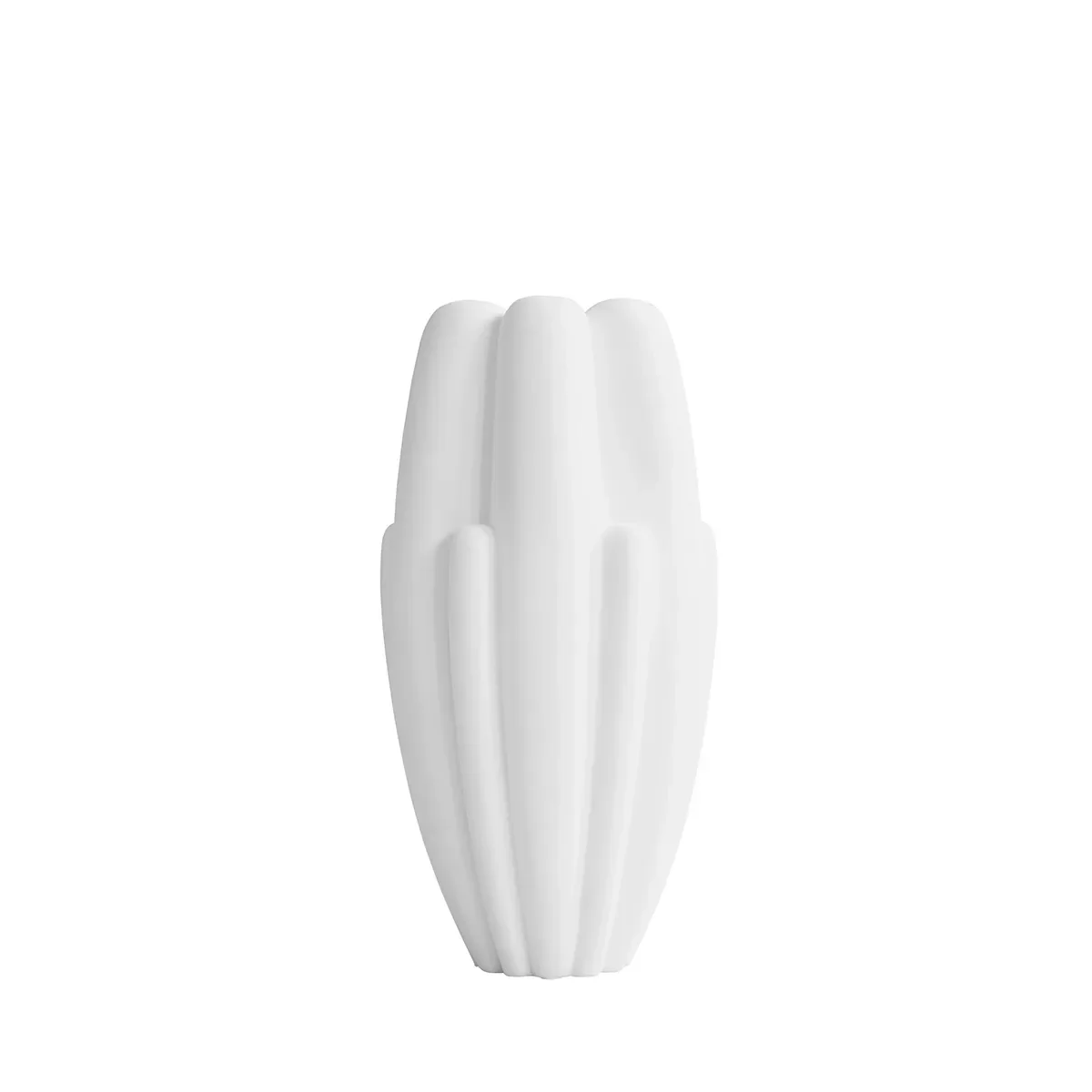 Håndlaget vase Bloom Slim Big Bone White H68 cm
