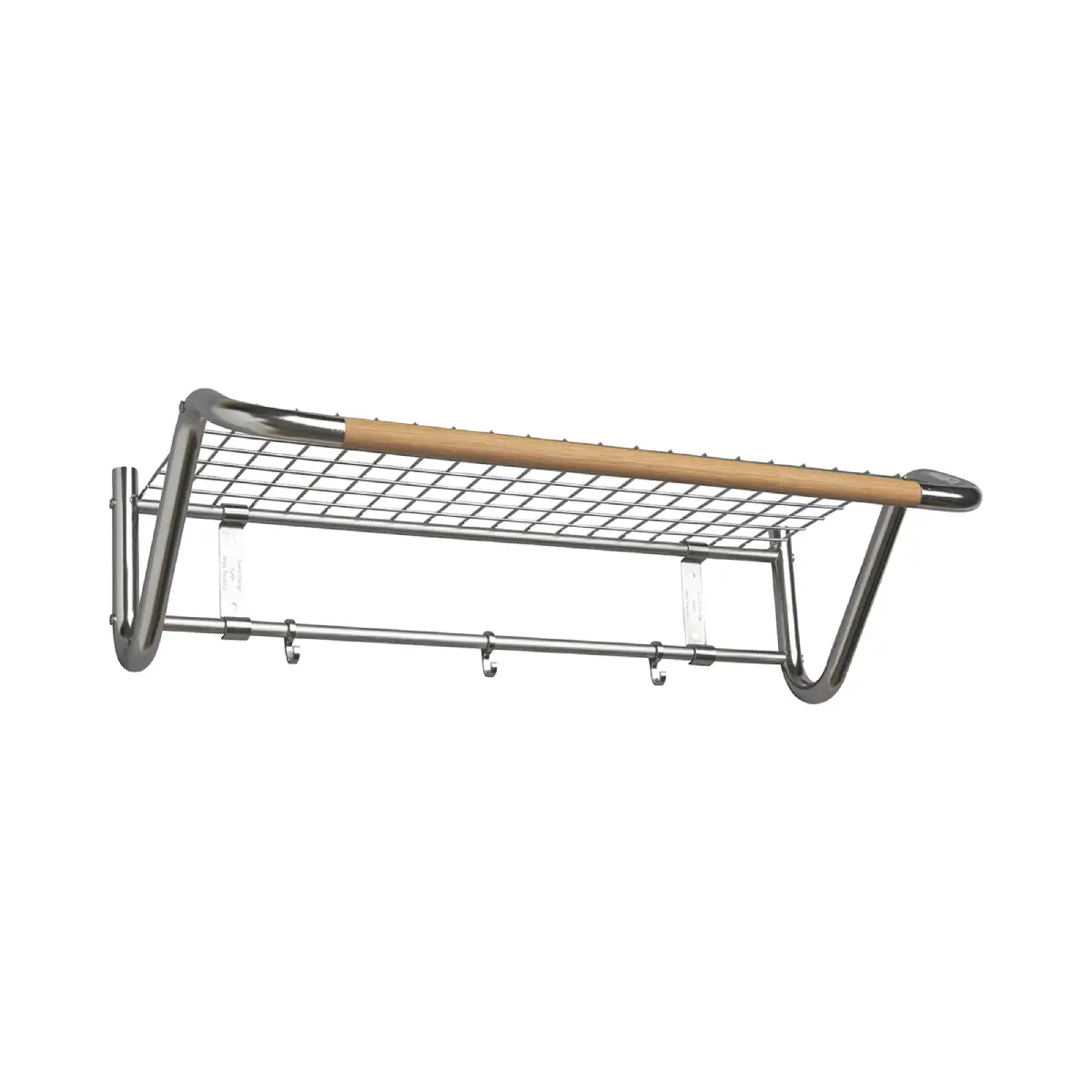 Funk Hatthylle 122 cm Rostfritt stål Eik