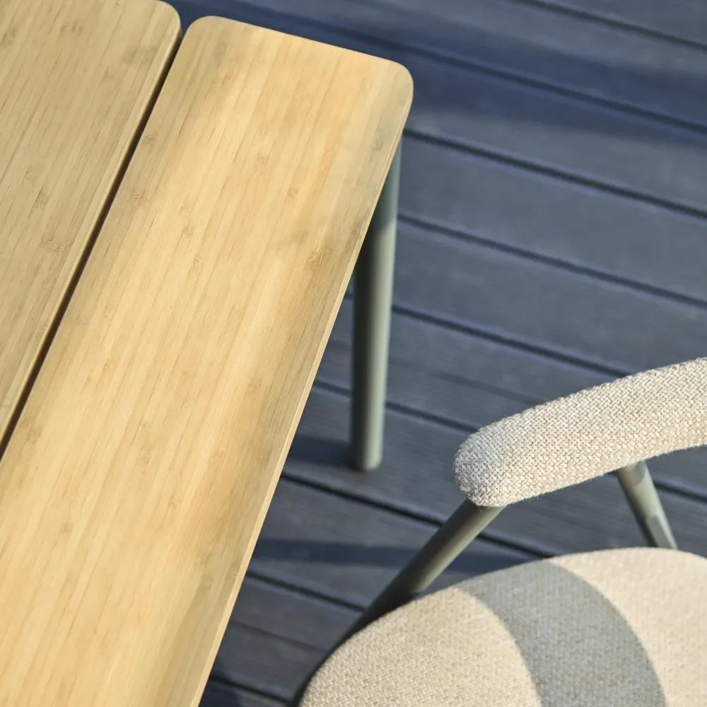 Nox Bistro spisebord 70x125 cm Bambu/Nordic Green