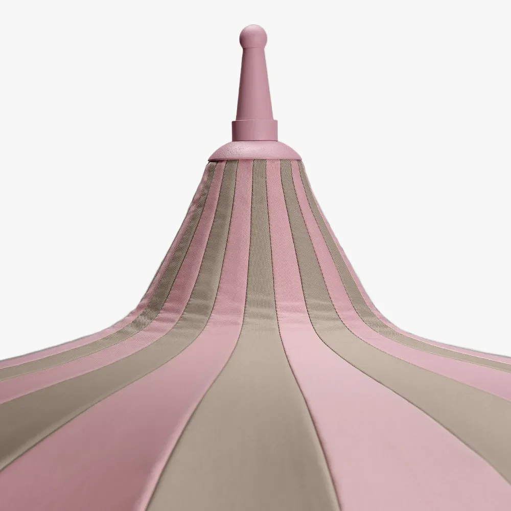 Parasoll Ø240 cm Rosa/Beige stripete