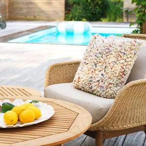 Lily lenestol  Twist straw / Plush wheat / teak