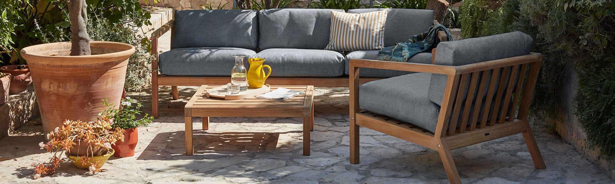 Virkelyst 3-Seater Charcoal Teak 