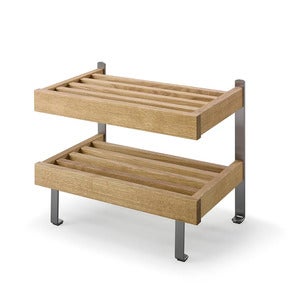 Nadja skohylle lakkert eik/grunnstål