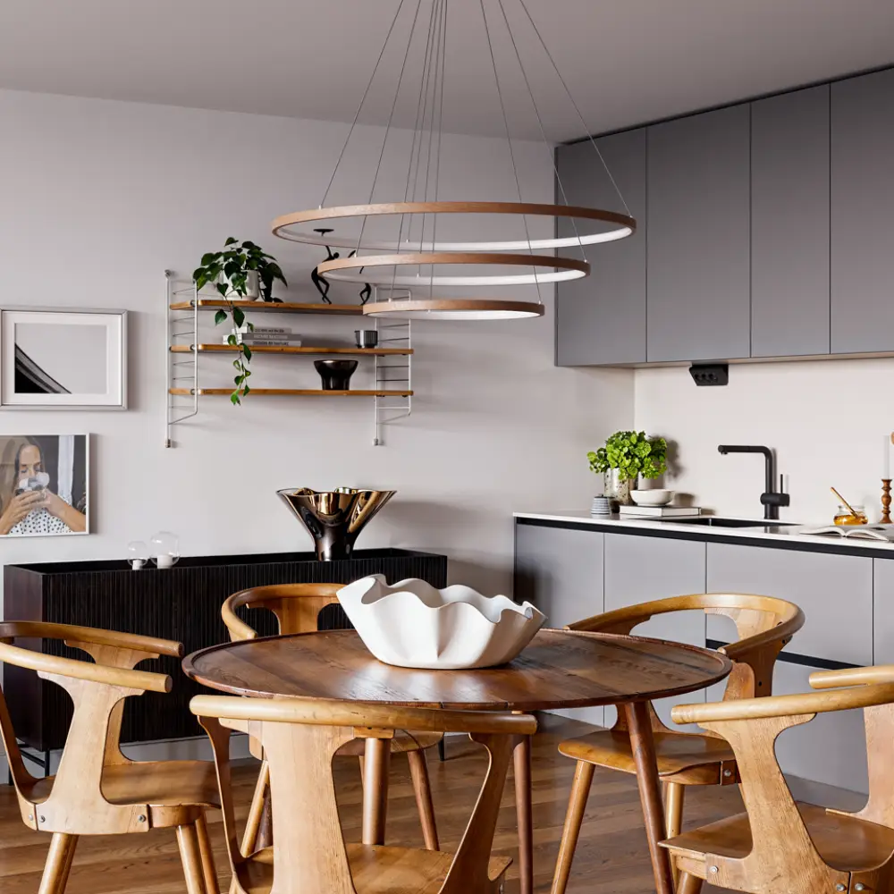 Trione taklampe Ø80cm LED valnøtt