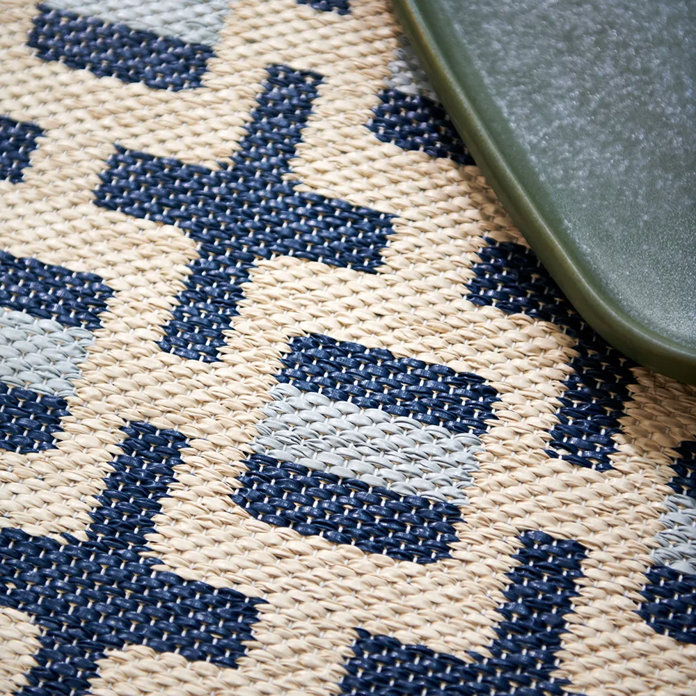 Tom teppe Ocean Blue/Cream/Blue Fog 70 x 240 cm