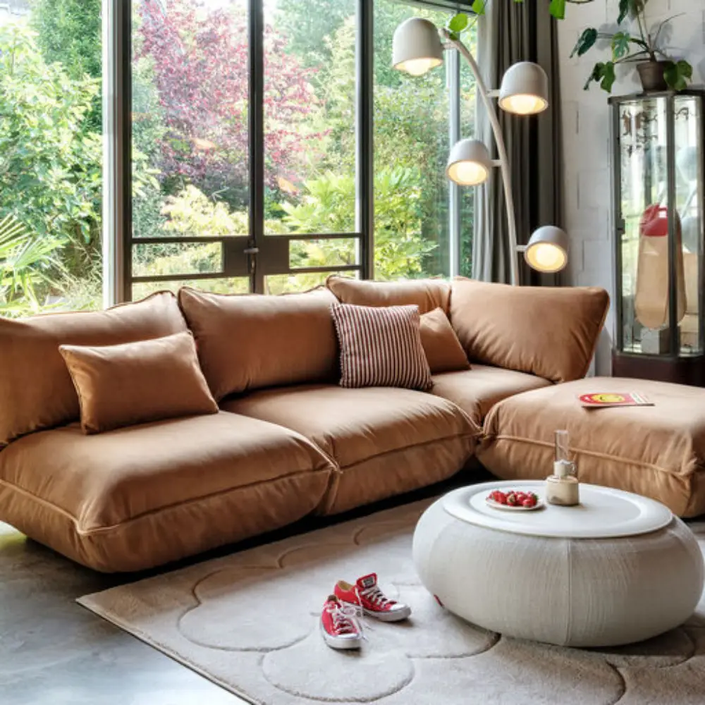 sumo fotskammel velvet recycled almond