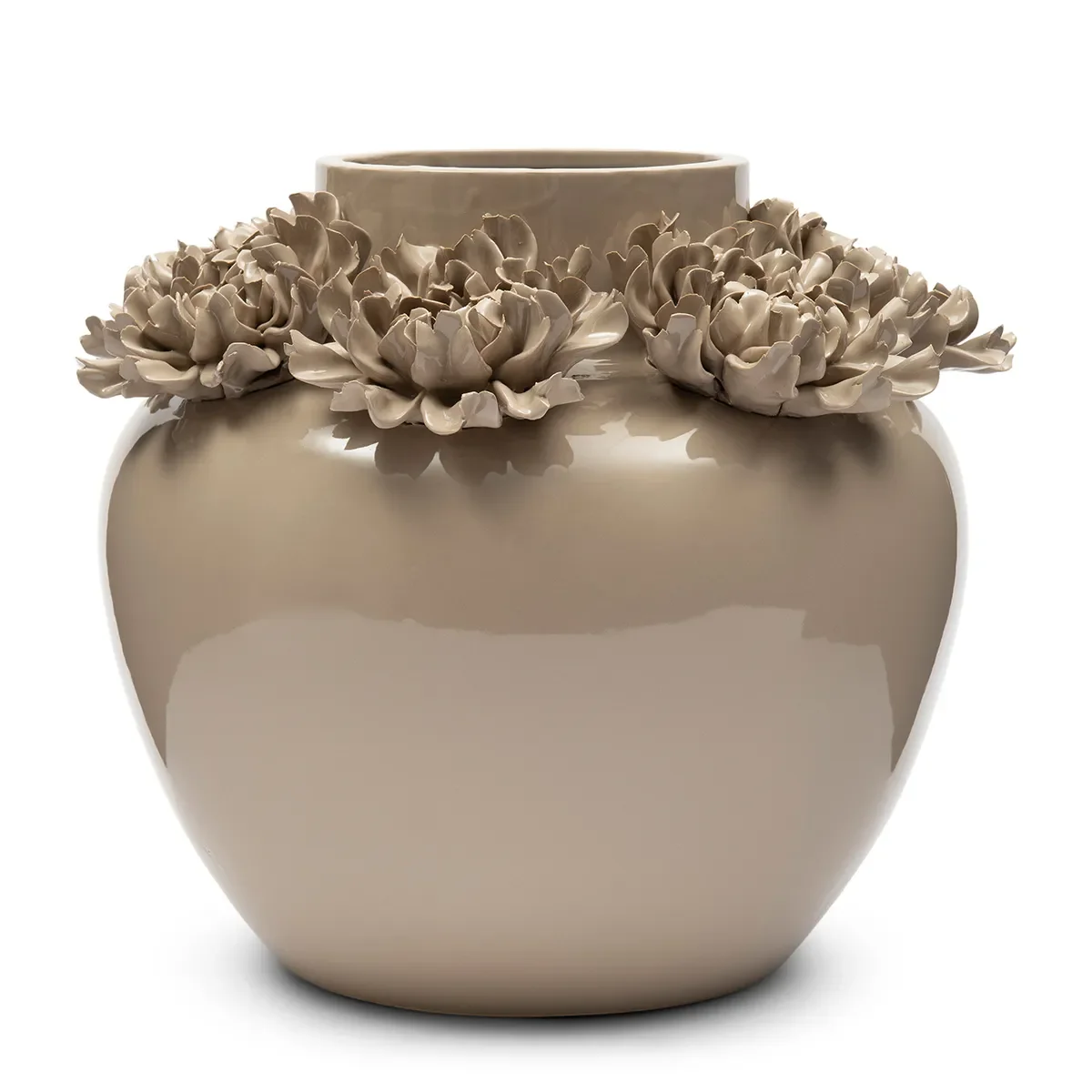 Riviera Maison, Håndlaget Vase Blossom Edge H31 cm Flax