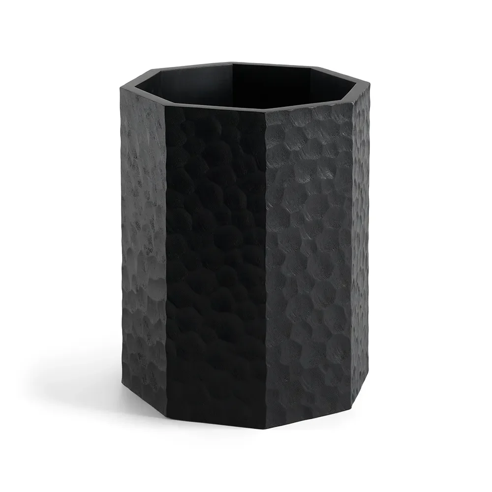 Chopped papirkurv i svartlakkert mahogni