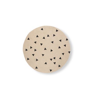 Rund Jutematte med Svarte Trekanter Small