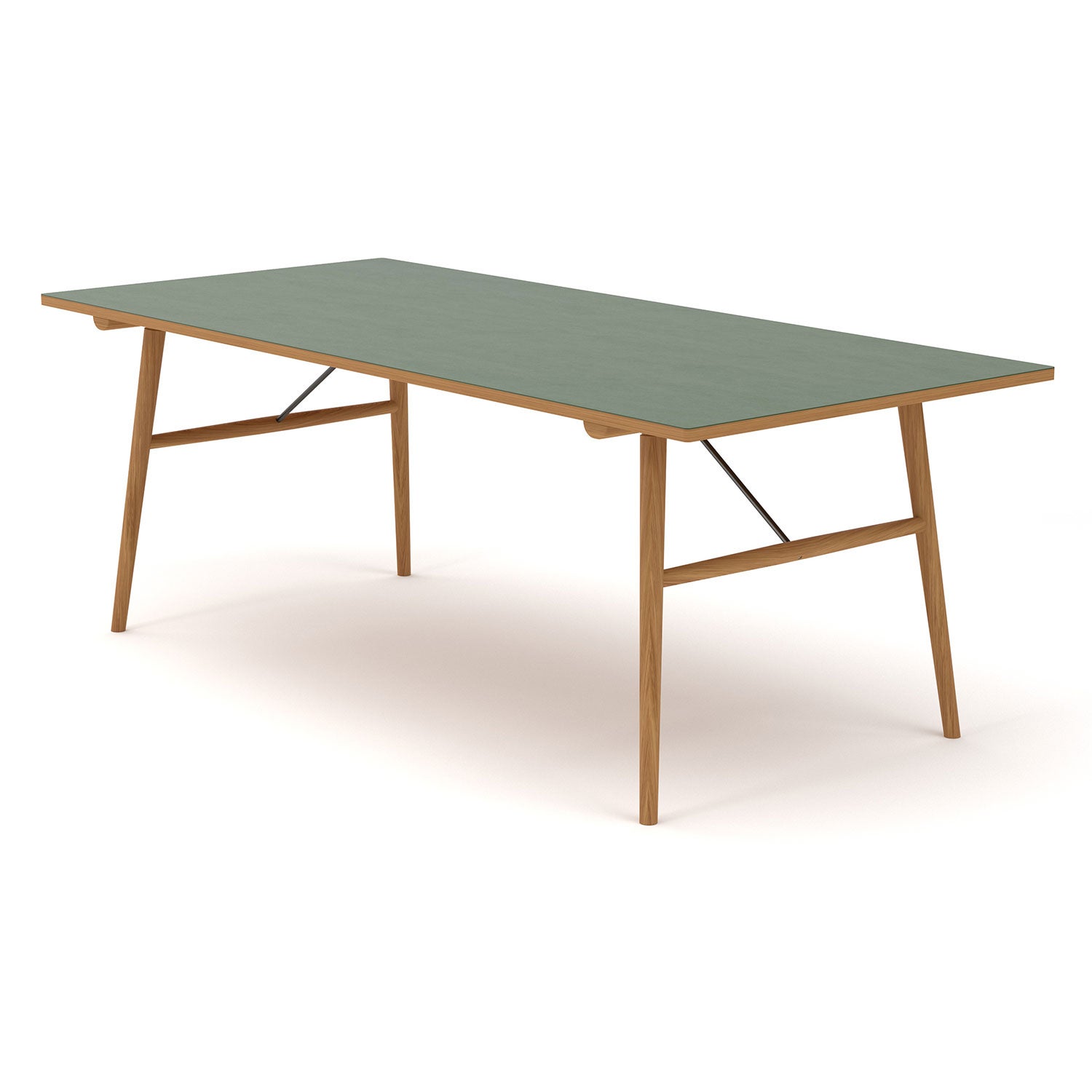 Hekla bord 208x95cm mørkegrønn oljet eik