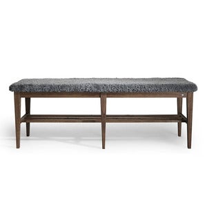 Nadja benk 130 cm Brun oljet ask/safeskinn lysegrå