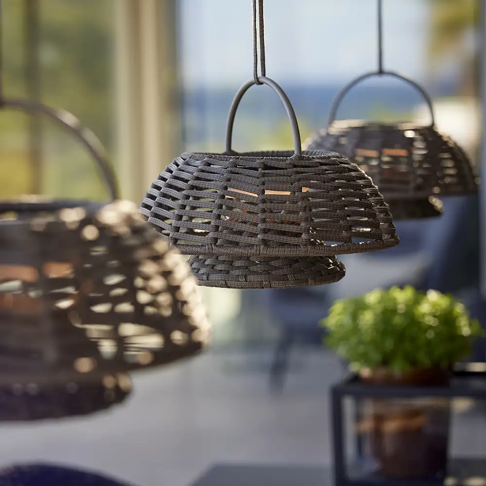 Illusion lampe til oppheng Graphite, Soft Rope