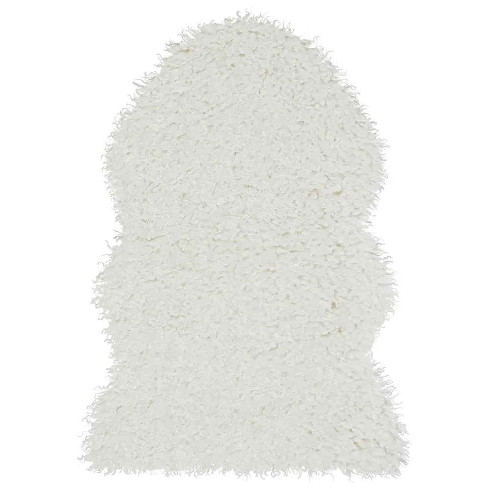 Skinnwille, Wooly teppe 60x90 cm Ivory
