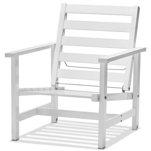 Lænestol aluminium hvid 