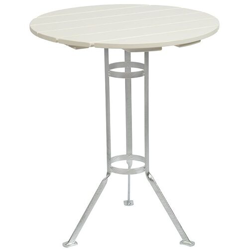 Bryggeri trefotsbord Ø 60 cm hvit eik Grythyttan Stålmöbler