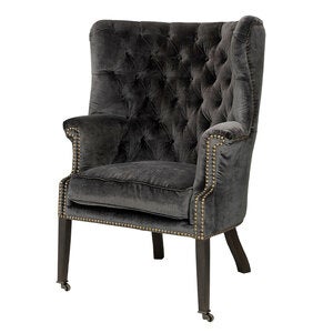 Churchtown lenestol Armchair Avanna Velvet Dark Artwood