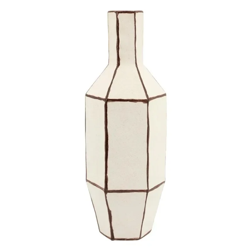 Facet 3 19,5x18x55,5 cm Leirtøy Off white