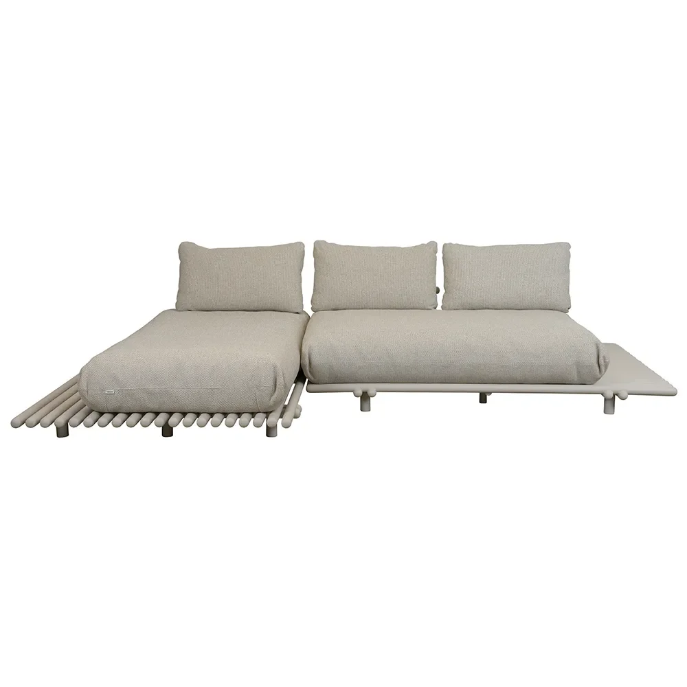 Sticks sofa m/ sjeselong Alu/desert sand