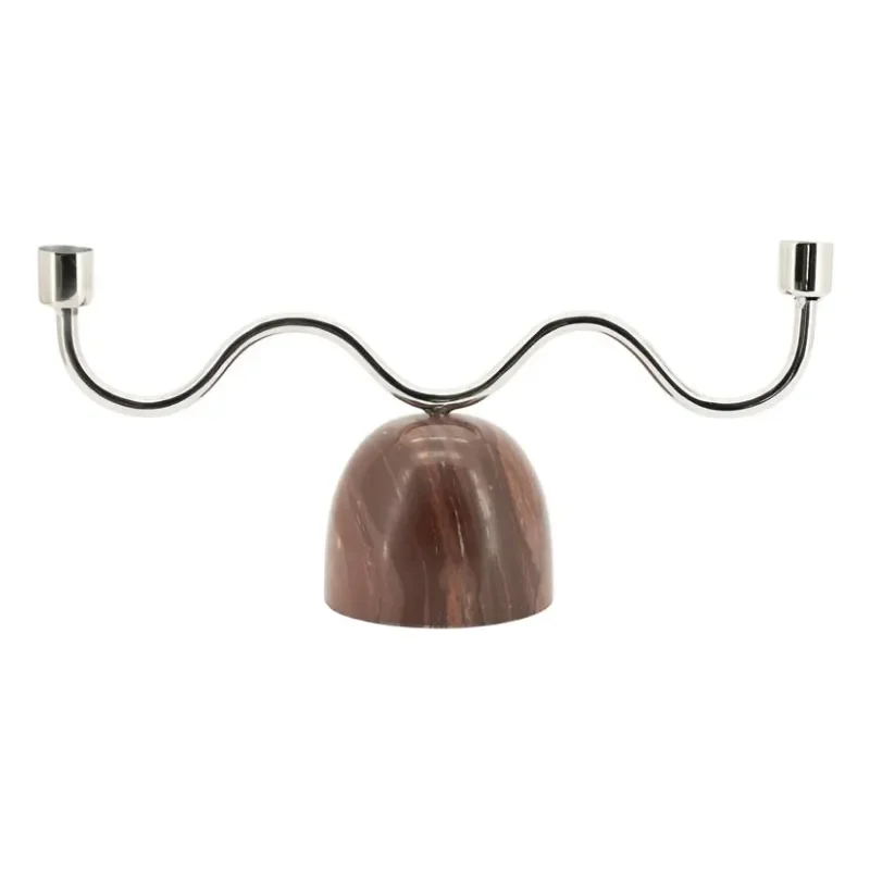 By-Boo, Lumiere 2 34x10x16 cm Marmor & Jern Brun