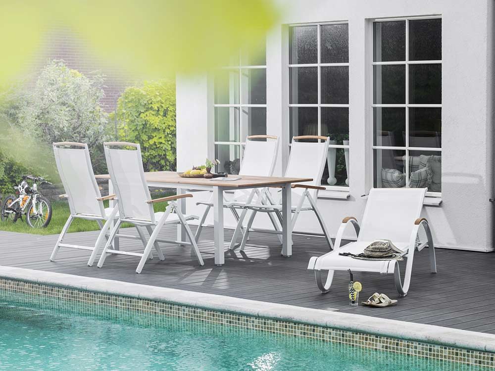 Nydala Spisebord 96X150-200 Cm Hvit/Teak