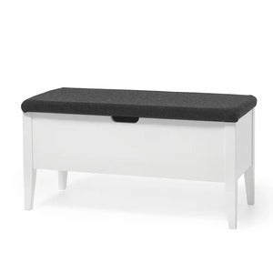 Klinte Benk 90 cm hvit med ullstoff