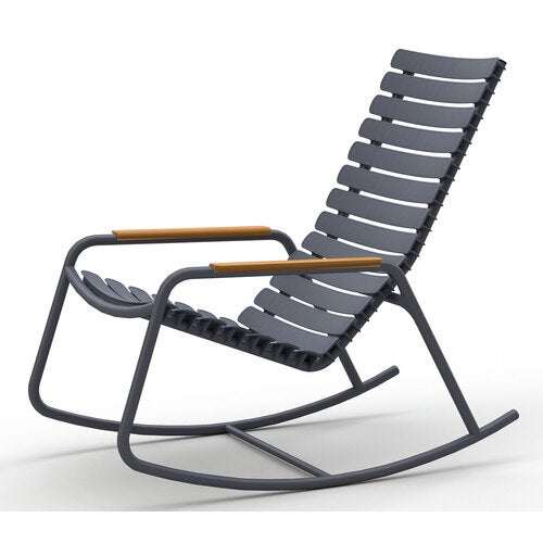 Reclips gyngestol mørkegrå aluminium bambus