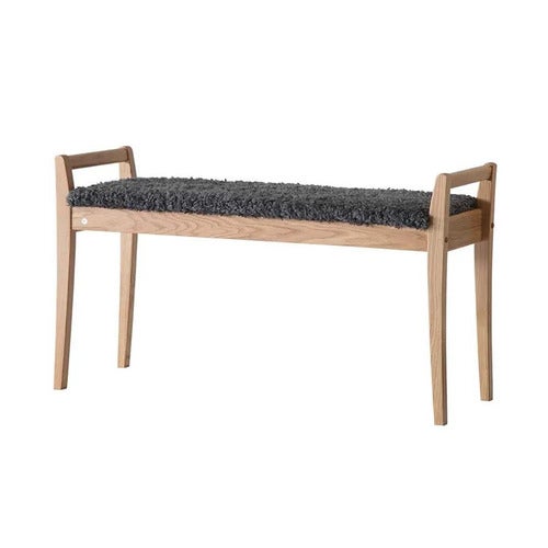 Meja Bench Lakkert eik/safeskinn look Mørk grå