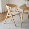 Waterton spisestol med armlener eik/beige stoff