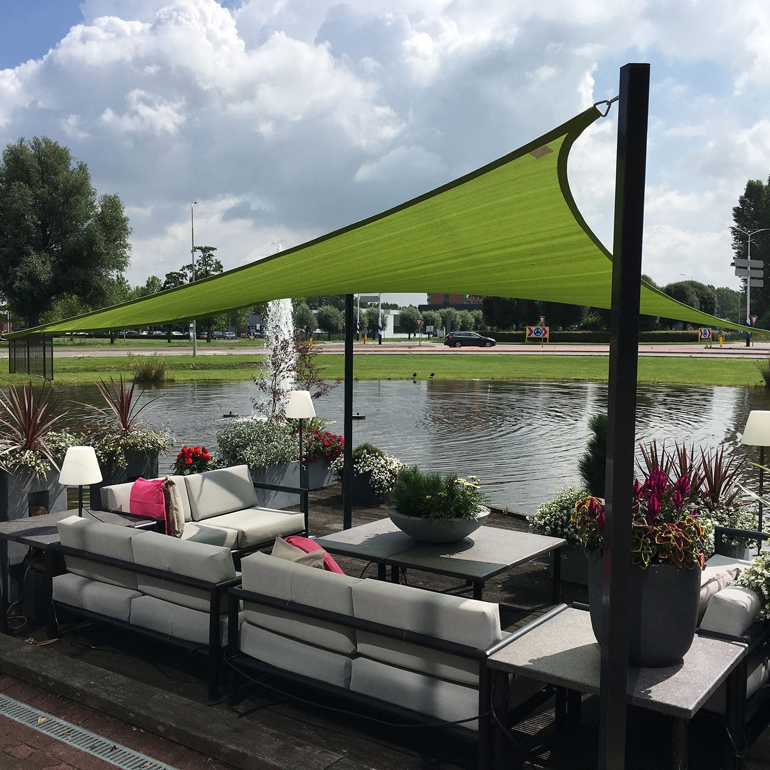 Coolfit solseil trekantet 90° 400x570cm svart