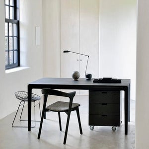 Bok Spisebord 90x180 cm Svartlakkert eik