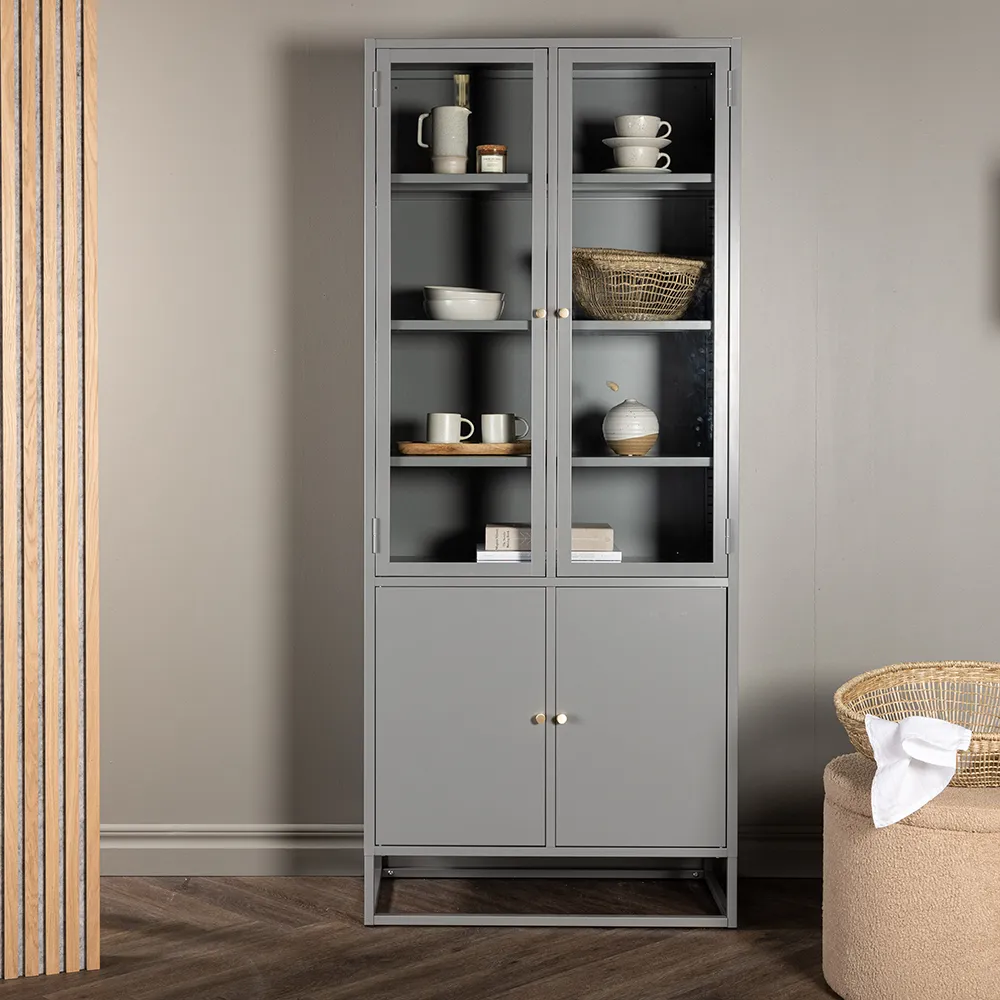 Bakal Vitrineskap Lysegrå