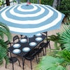 Stripesol parasol wave blue incl. base light grey