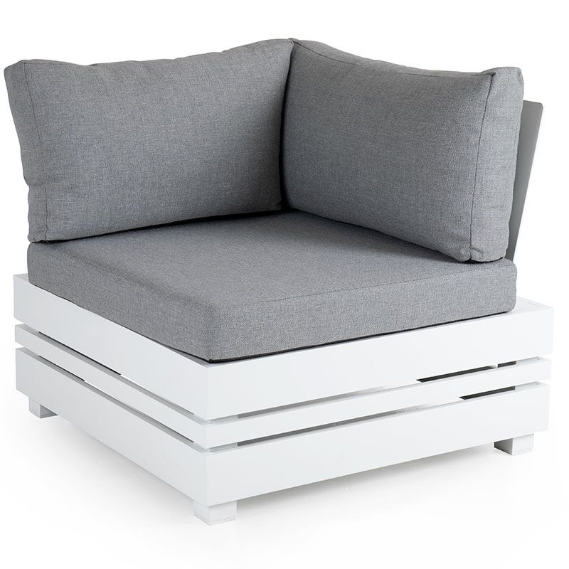 Ambon hjørnedel hvit / Pearl Grey Brafab