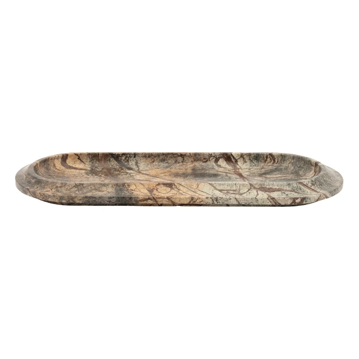 Ovalis 45x18x3 cm Marmor Brun