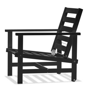 Lænestol aluminium sort 