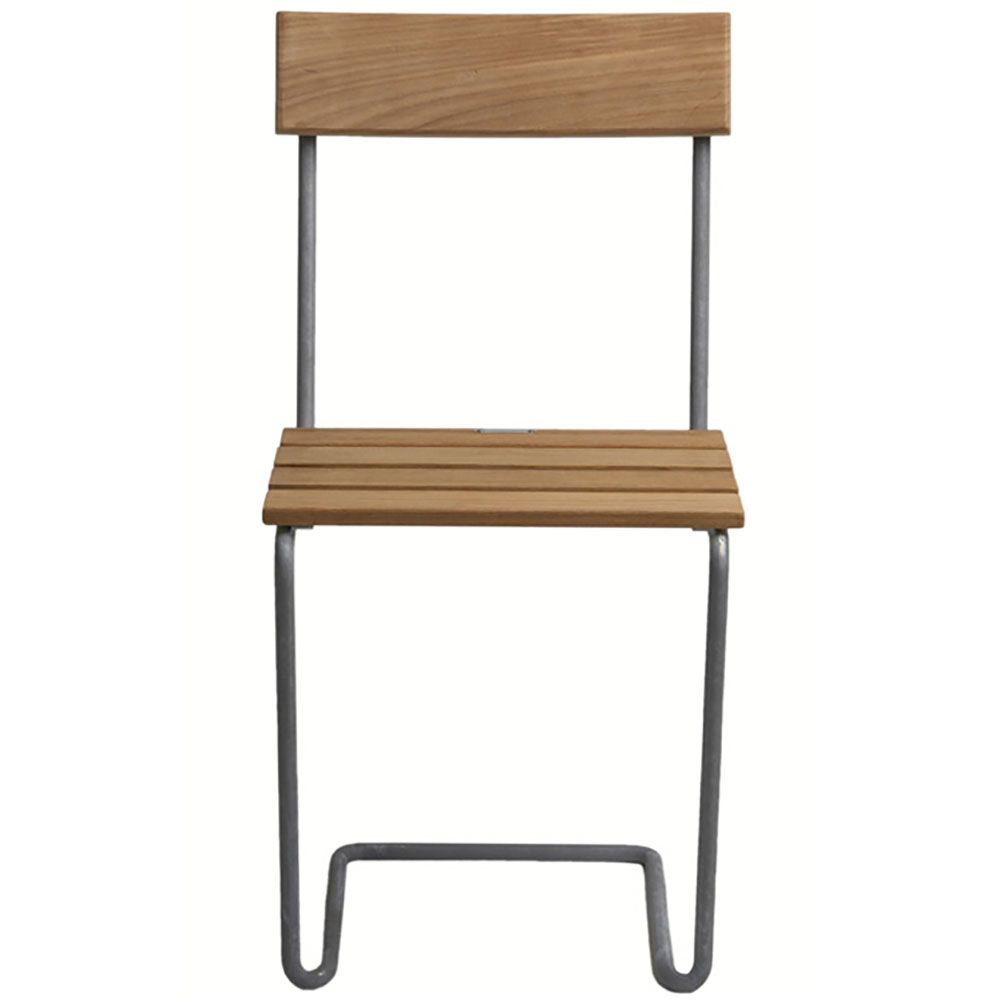 Stol A1 ubehandlet teak/Vvrmforsinket stativ Grythyttan Stålmöbler