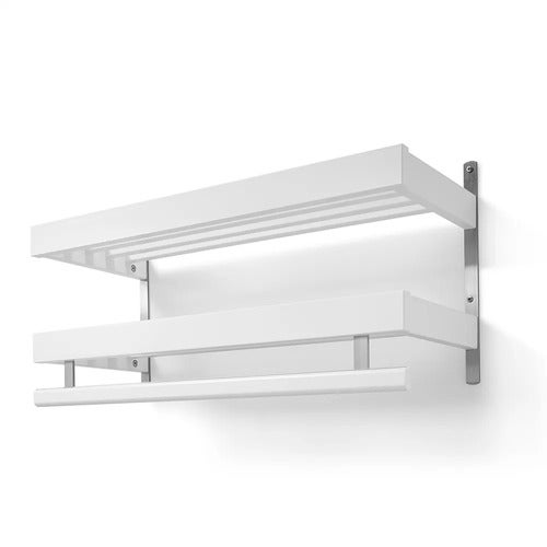 Nadja Hattehylle 80 cm 2 nivåer Hvitlakkert bjørk/grunnstål