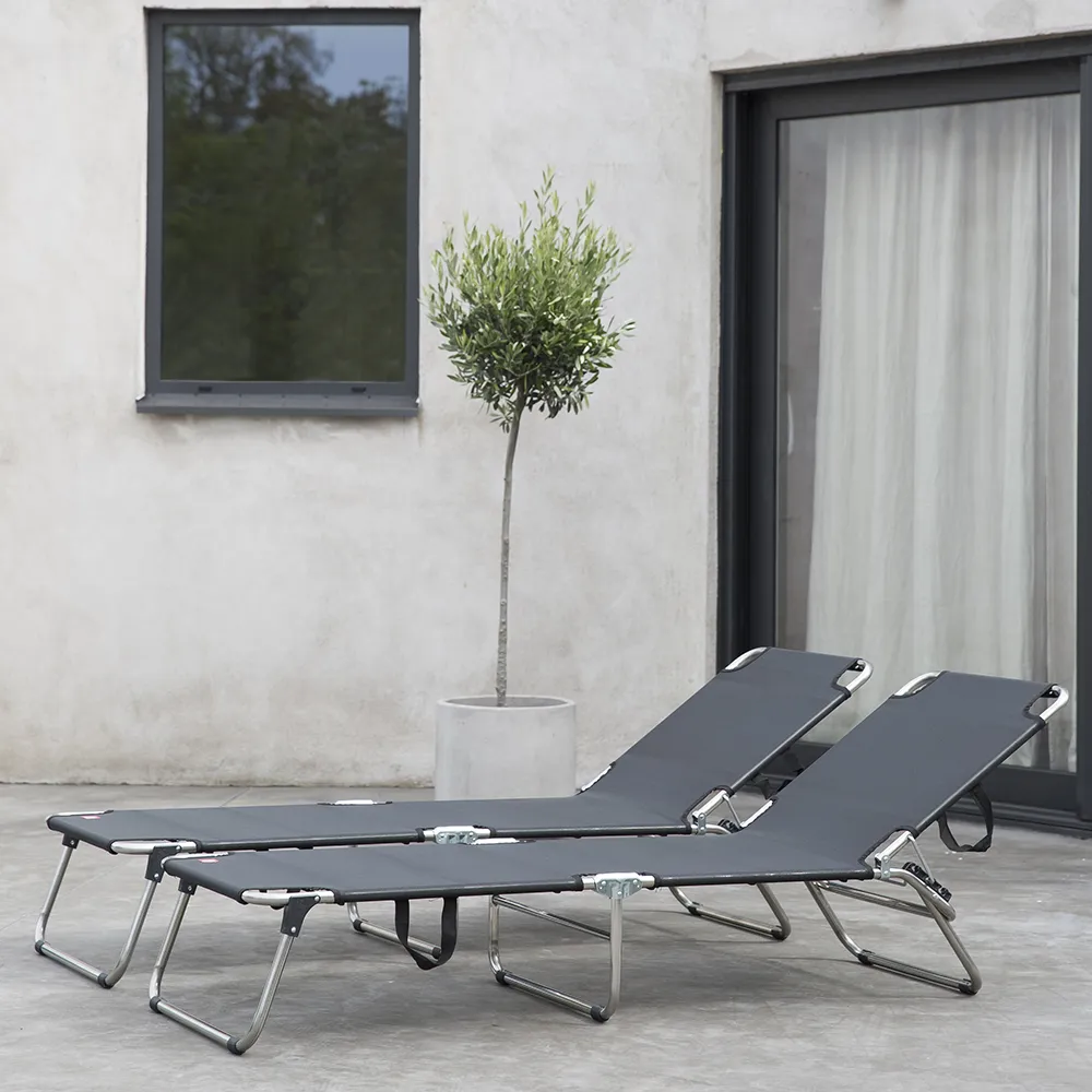Amigo solseng, svart aluminium/tekstilene