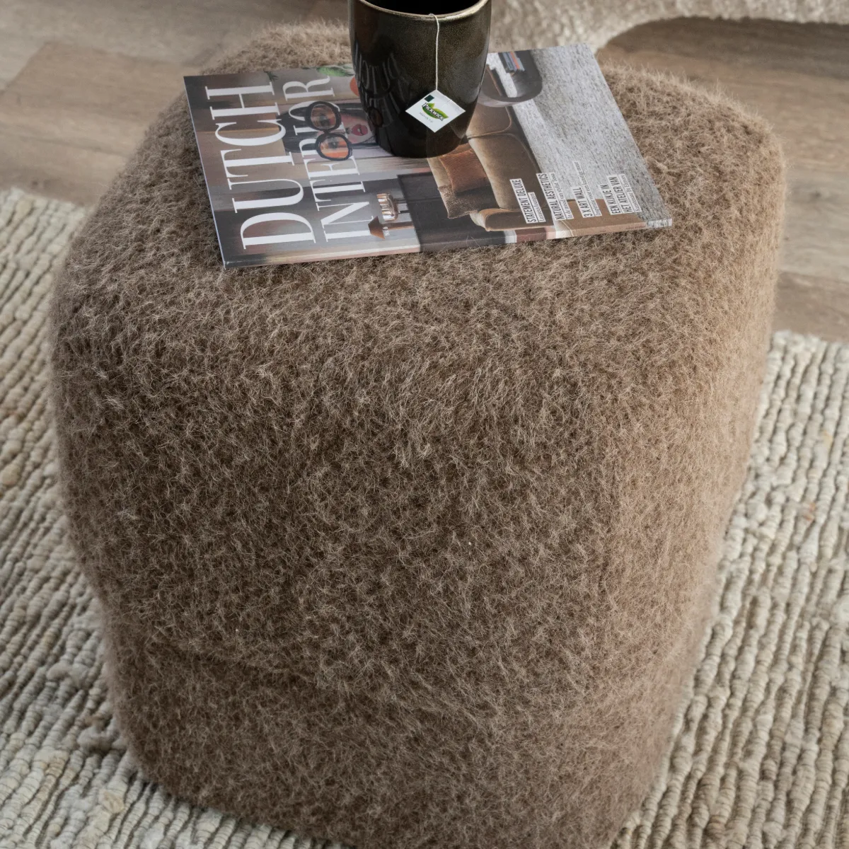 Stool Kelso - brown 40x40x40 cm