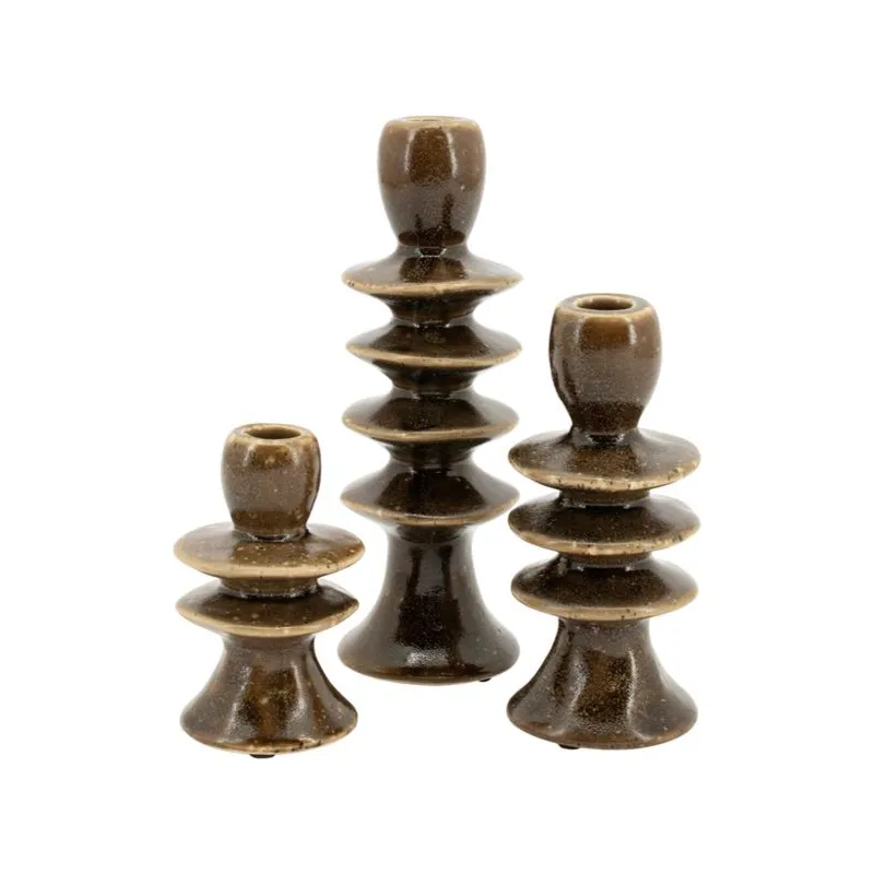 Cimba (set of 3) 7,5x11,8 cm Leirtøy Brun