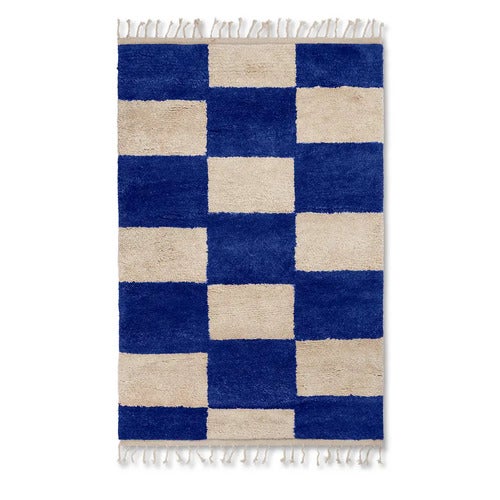 Mara Knytteteppe 120x180 cm - Br Blå/Off-Whi