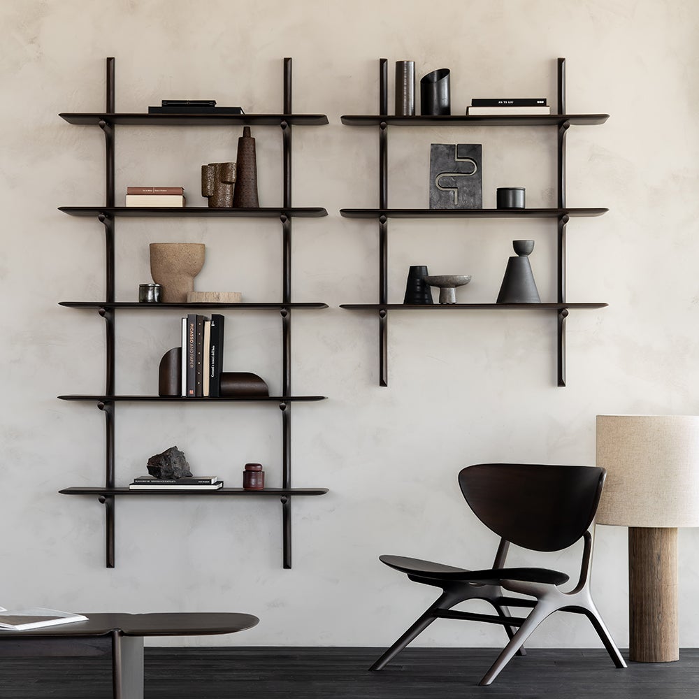 PI Vegghylle Mahogni dark brown 5 hylleplan