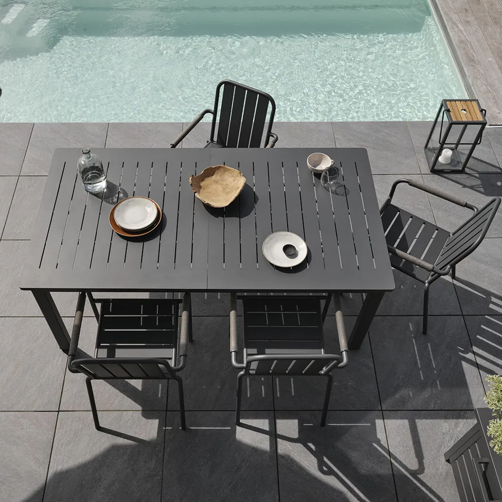 Lomma spisebord 100x194-312 cm antrasitt