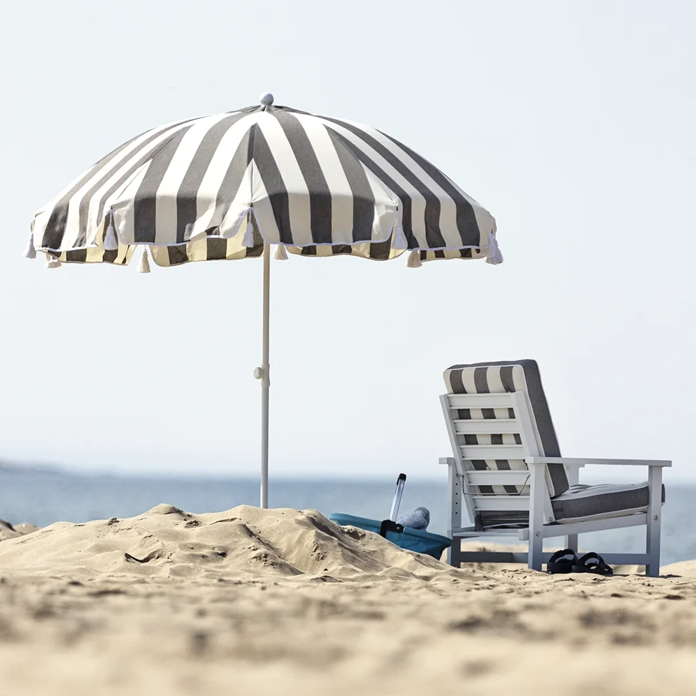 Parasoll 220 cm med dusker brown-striped 37