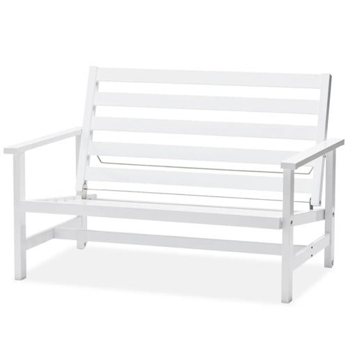 sofa 2-personers aluminium hvid 