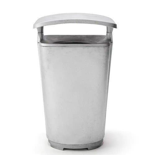 Monolit papirkurv med tak Aluminium