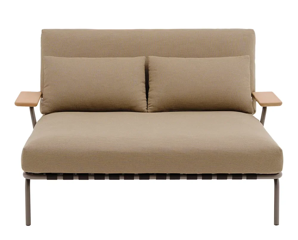 Loungebed Settle med armlener Taupe