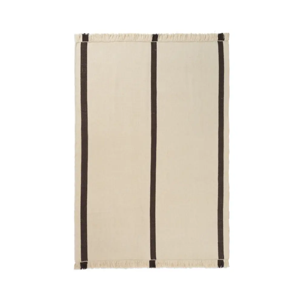 Calm Kelim Teppe 140x200 cm - Off-white/Coffee